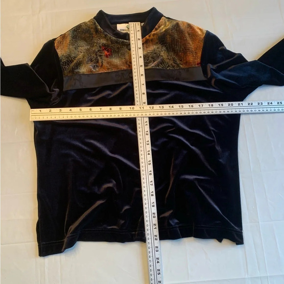 Vintage Erin London velvet, Petite size medium  black and gold - Picture 9 of 15
